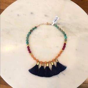 Beaded Statement Necklace with Tassels